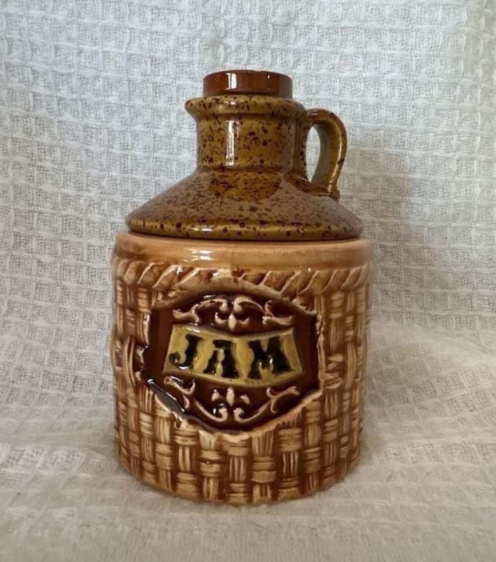 Vintage Lefton H5070 Ceramic Jam Jar with Lid